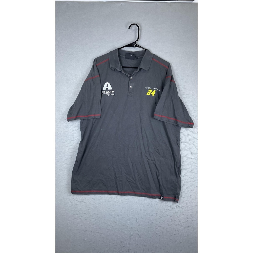 Jeff Gordon Shirt Mens XL Gray NASCAR Racing 24 Axalta Chase Authentics Polo